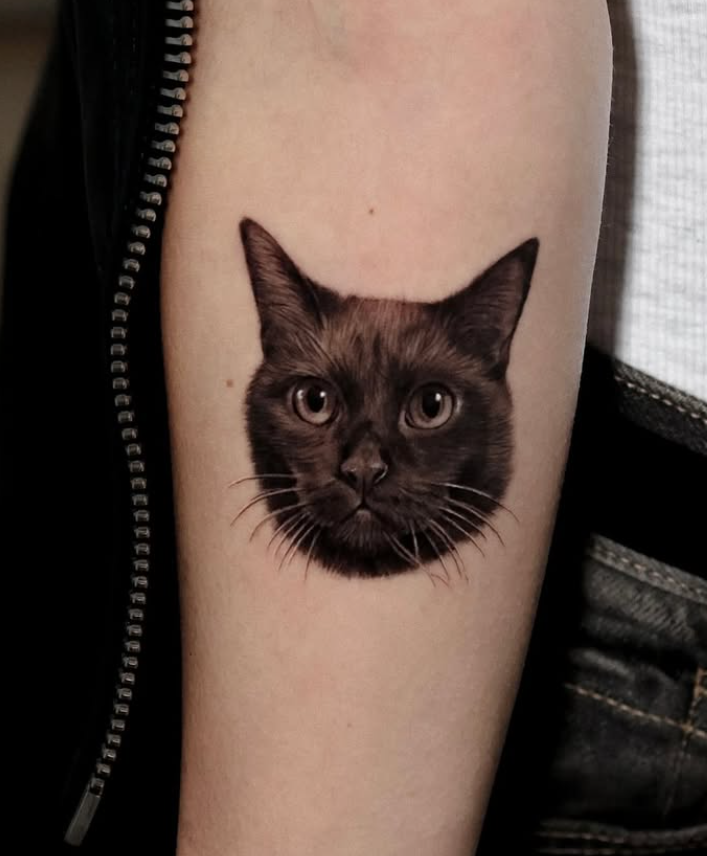Tatuaje de gato realista